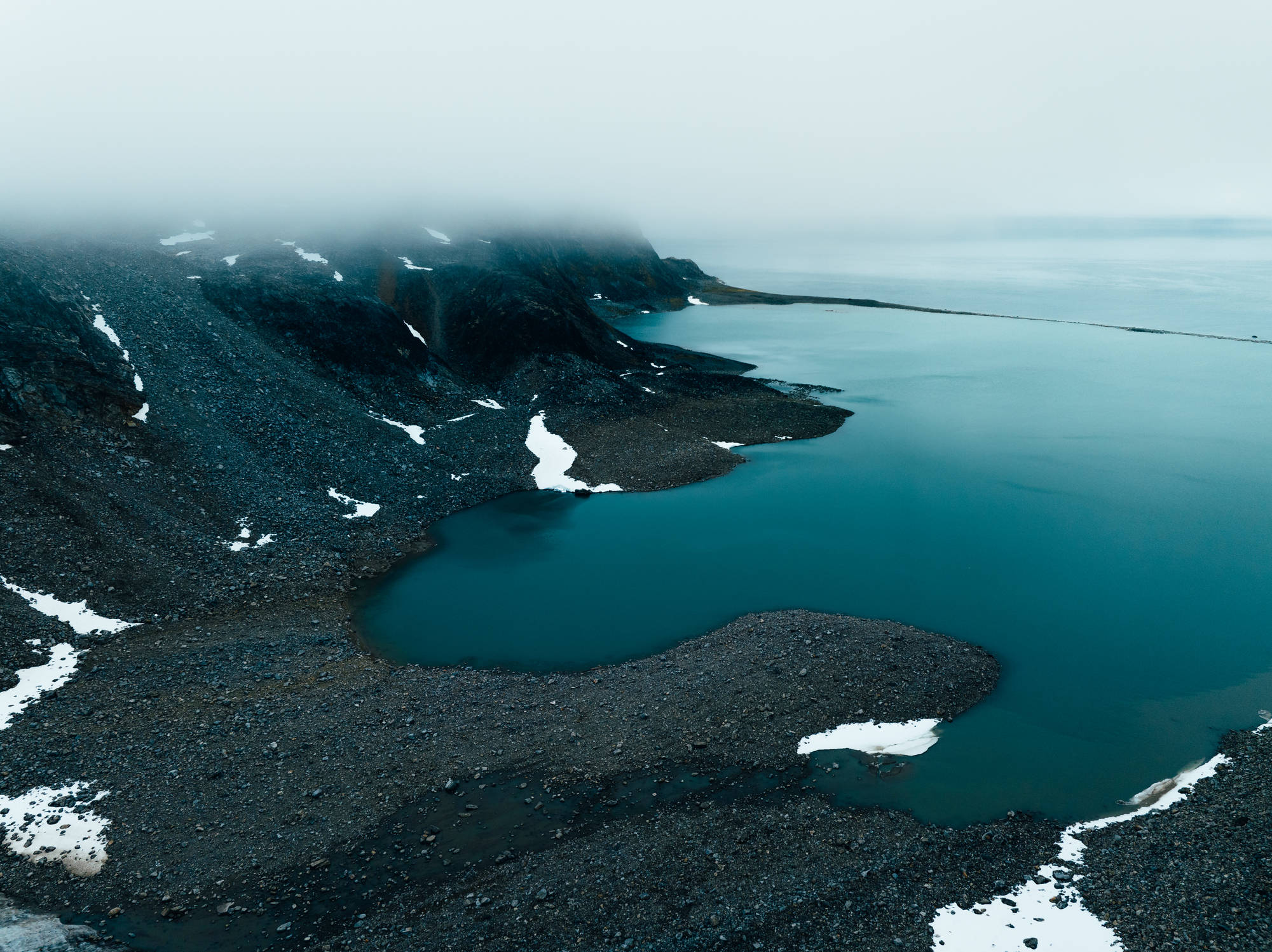 Dark dramatic landscape in Svalbard