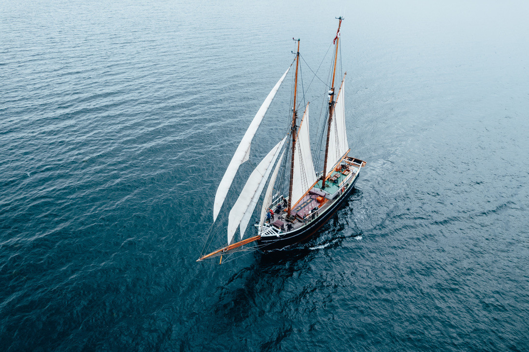 Tall ship sailing in Denmark