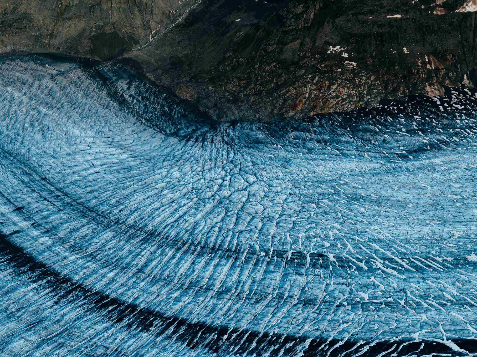 Details of the Aletsch Glacier in Switzerland