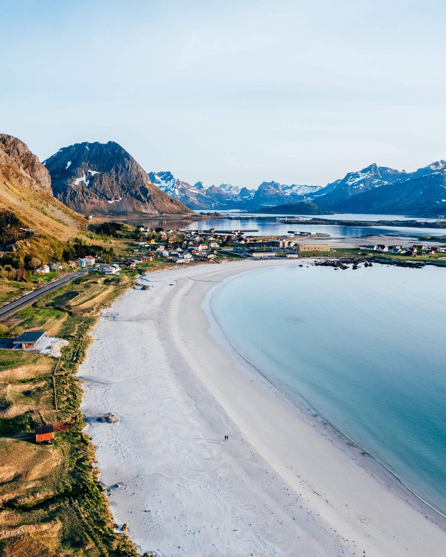 Lofoten beach from the drone