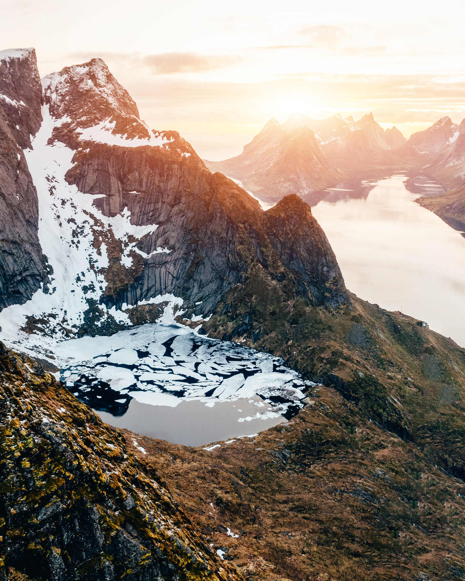 Sunrise at Reinebringen in Lofoten Norway