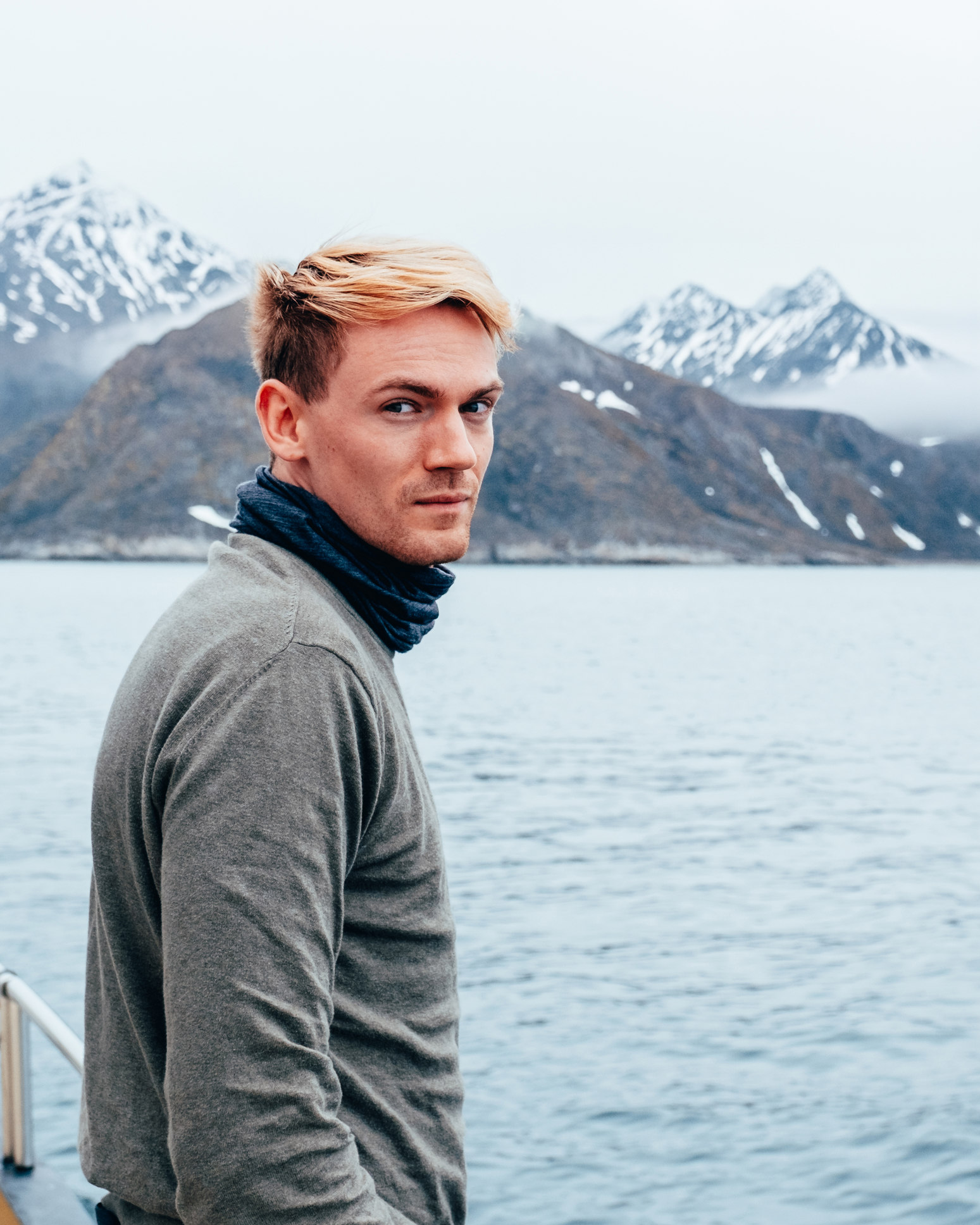 Portrait of a man on a boat in norway
