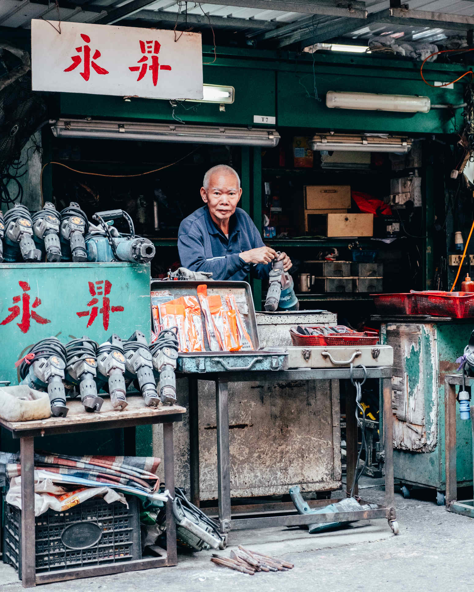 Man working in Hong Kong