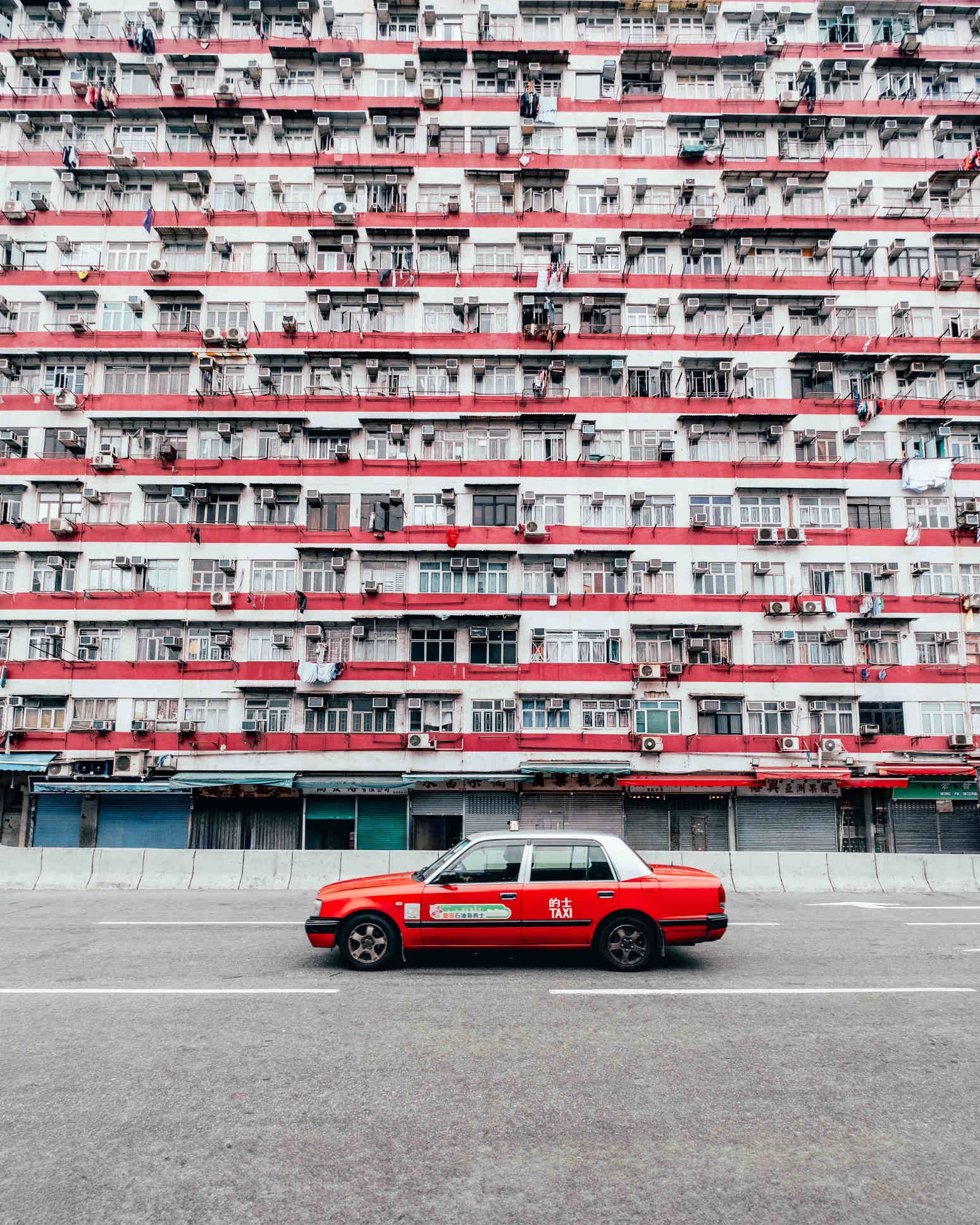 Hong Kong red taxi