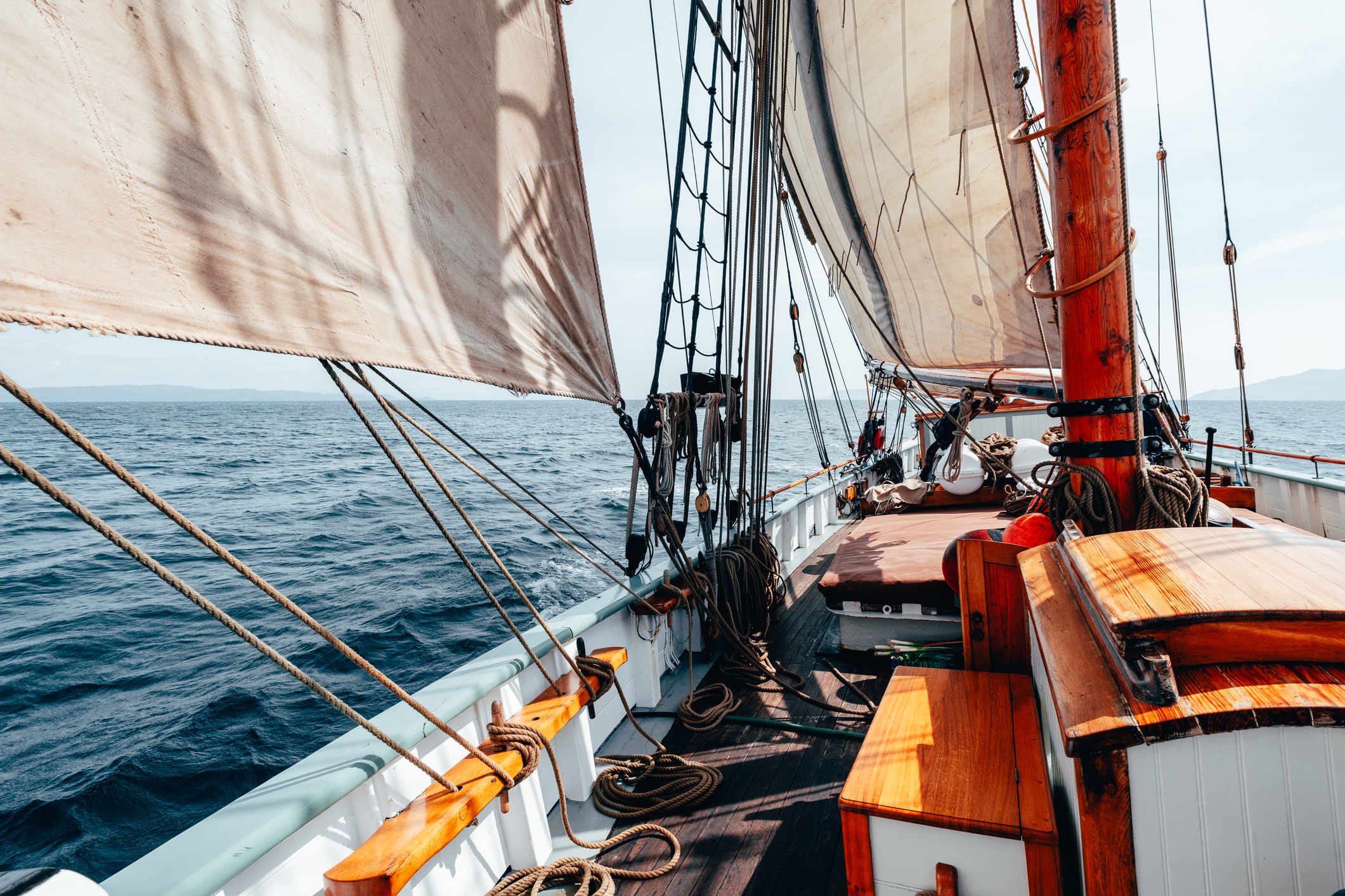 Tall ship under sail in Scotland