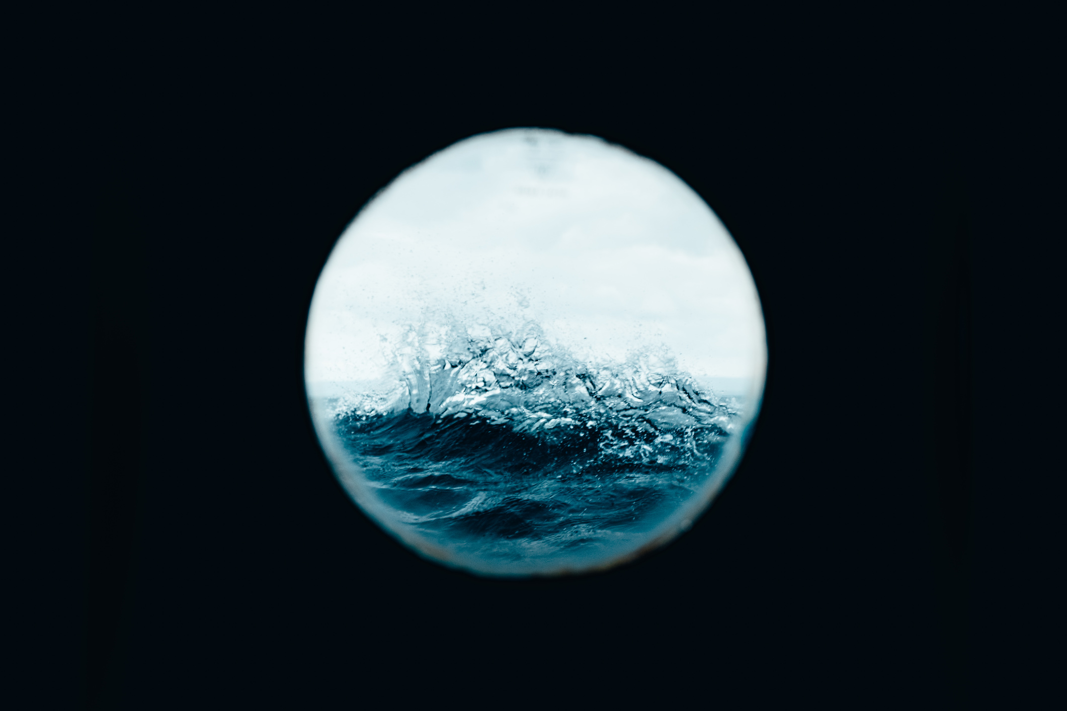 View from a porthole at sea