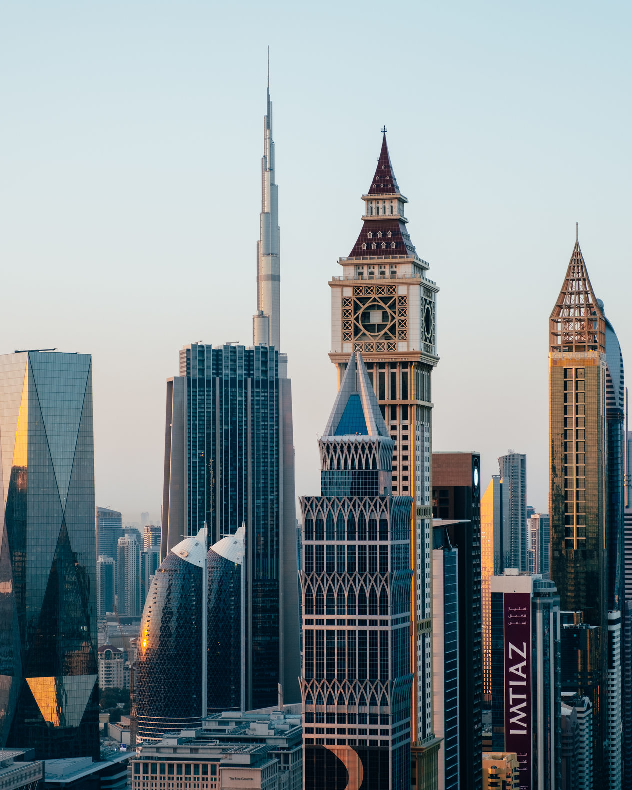 Dubai buildings at sunrise