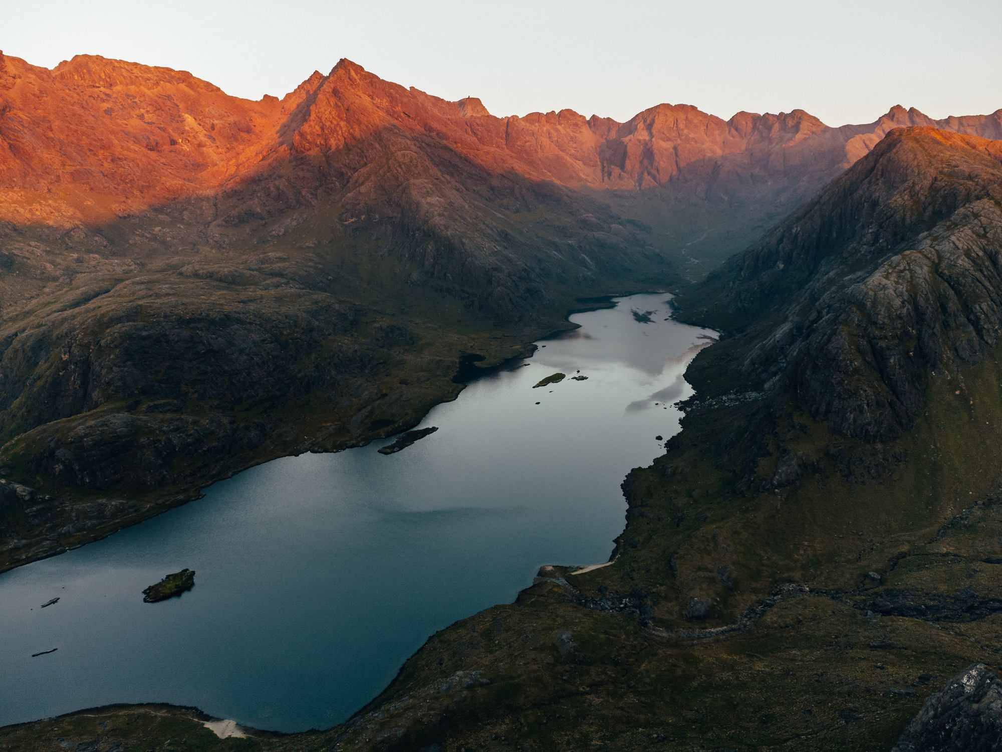 Dramatic mountains in Scotland at sunrise